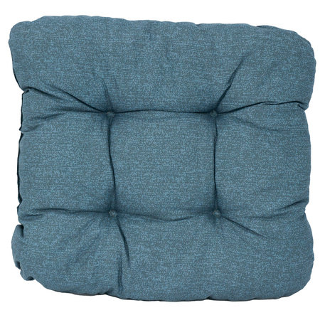 PODUSZKA 38x38x8 cm NA SIEDZISKO NIEBIESKA LISTKI PALMY