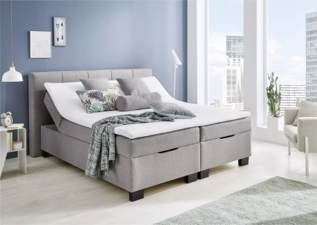 Łóżko kontynentalne 160x200 z pojemnikiem i topperem – BX-1620