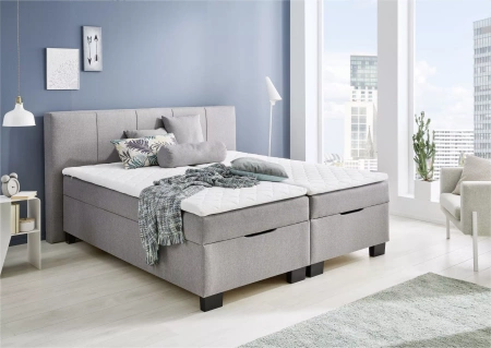 Łóżko kontynentalne 160x200 z pojemnikiem i topperem – BX-1620