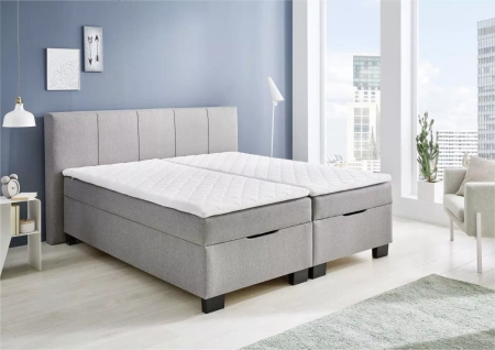 Łóżko kontynentalne 160x200 z pojemnikiem i topperem – BX-1620