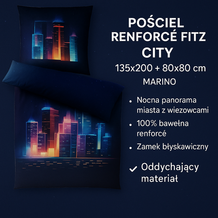 KOMPLET POŚCIELI FITZ CITY 135x200 80x80 cm